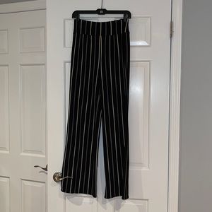 Wide leg striped pants